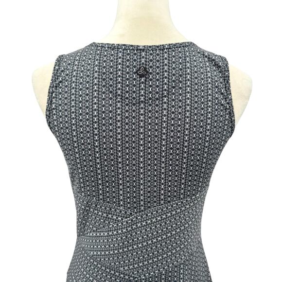 Prana Amelie Black & Gray Geometric Print Fit & Flare Outdoor Mini Dress - Picture 7 of 11